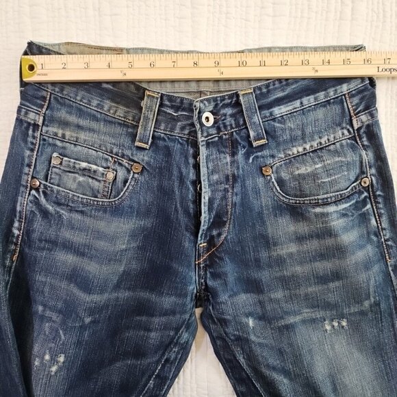 G-Star Raw 3301 Button Fly Straight Fit Blue Denim Jeans Men's Size 32Wx28L EUC - Picture 4 of 16